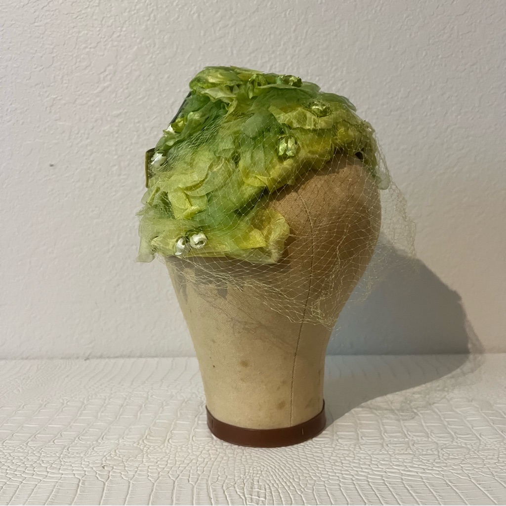 Vintage Green Floral Hat